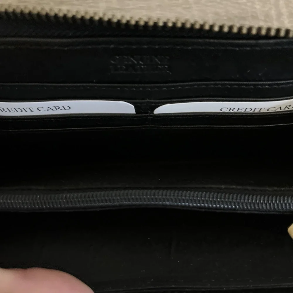 Maria Ponti Wallet Women OS Black Puffer Quilted Genuine Leather Zip Portugal